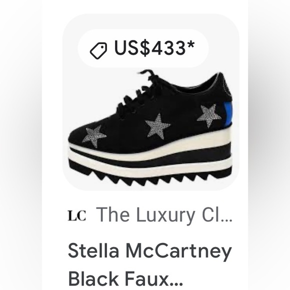 Stella McCartney size 36 Black Faux Suede Elyse Platform Lace Up Sneakers - Picture 7 of 9